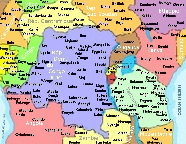 carte des ethnies de l'afrique centrale