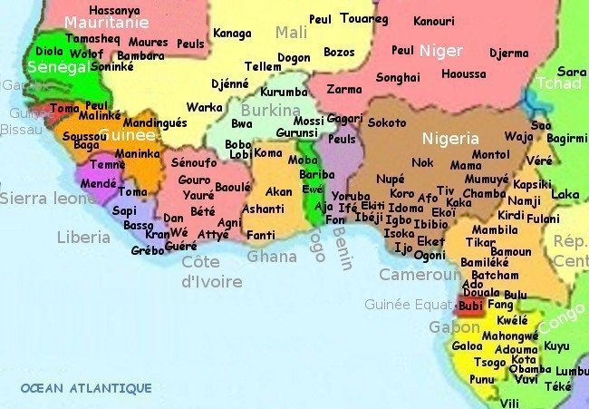 carte des ethnies de l'afrique de l'ouest